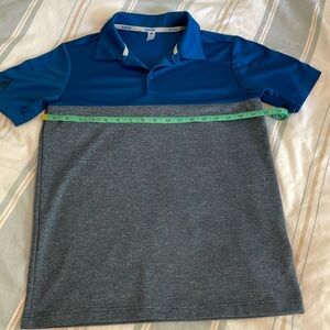 Boys blue two-toned Adidas polo, size Large